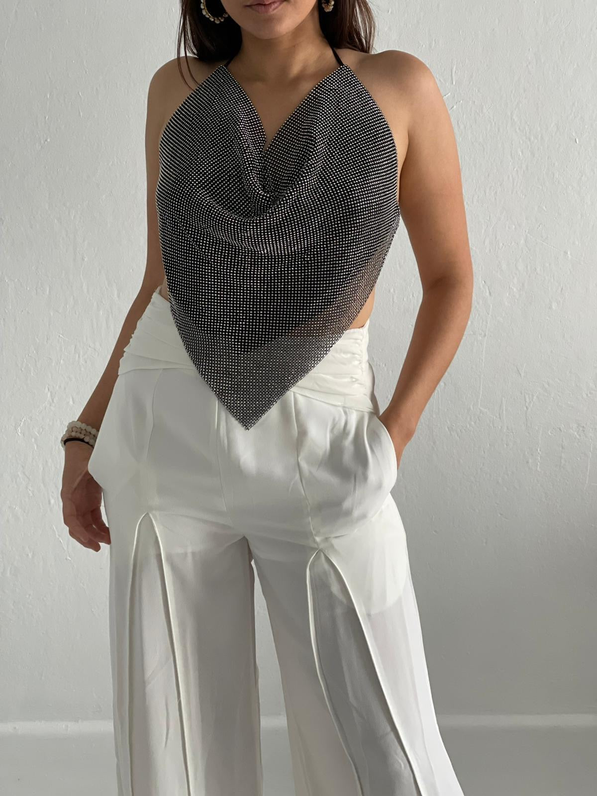 Rhinestone Halter Top