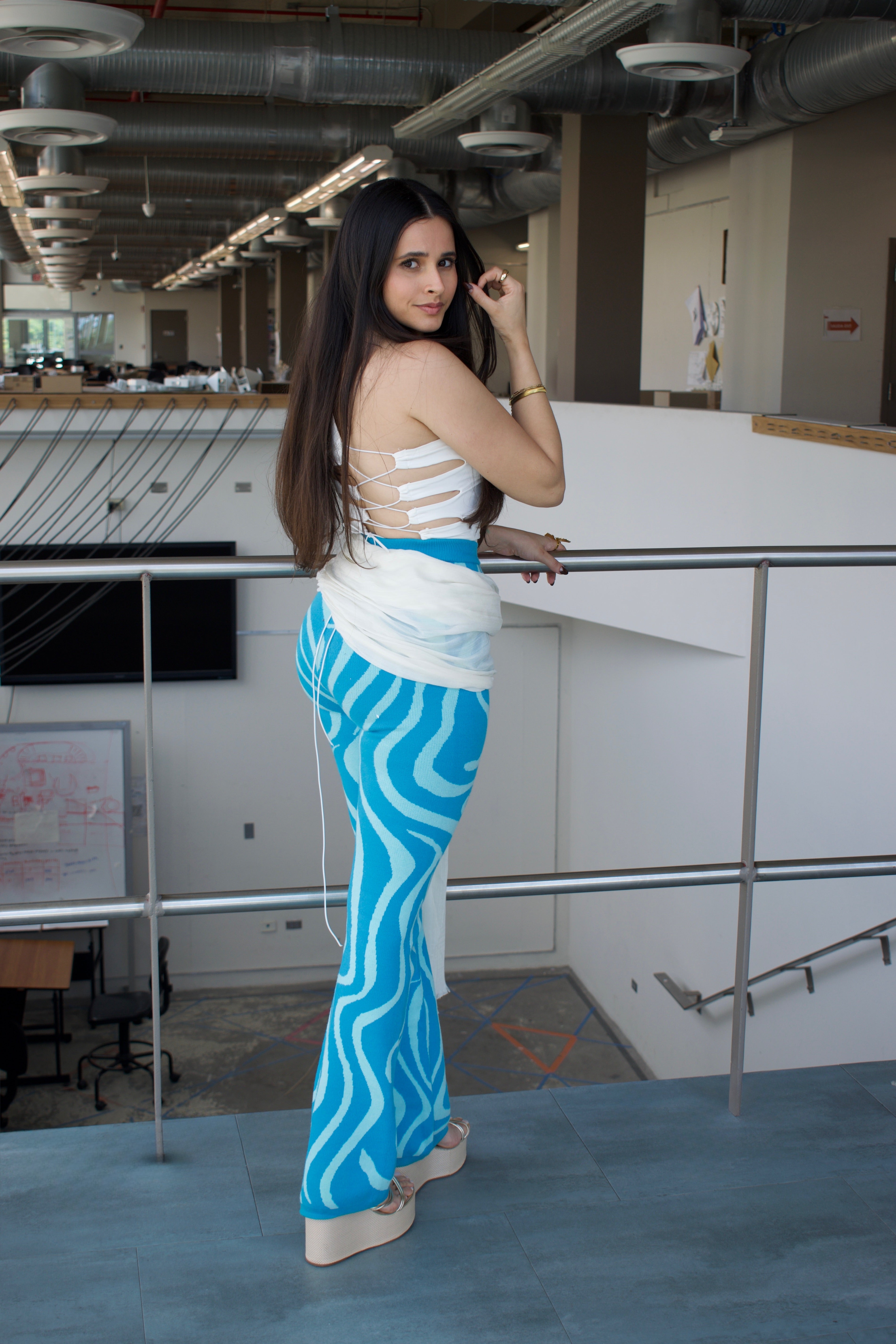 Aqua Wave Knit Pants