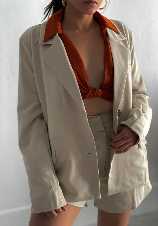 Cream Structured Blazer