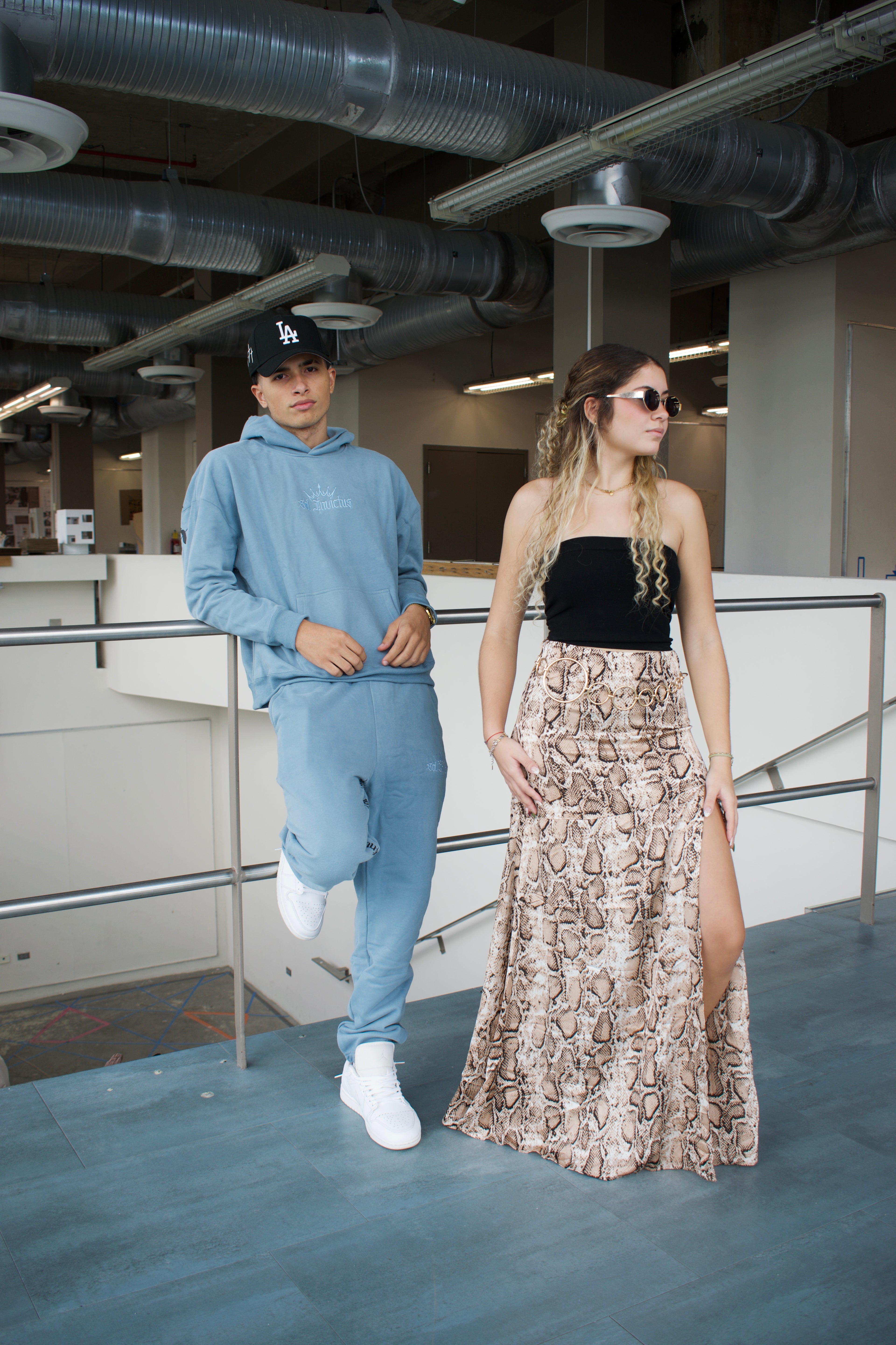 Snake-Print Maxi Skirt