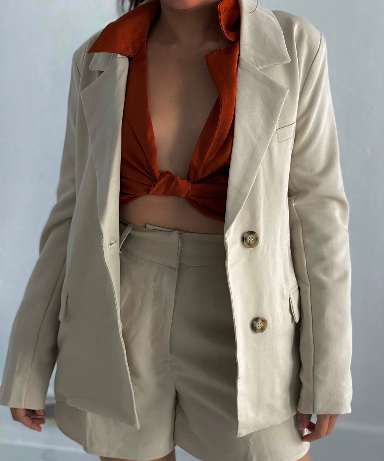 Cream Structured Blazer