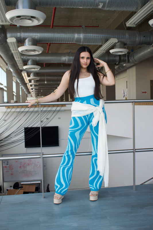 Aqua Wave Knit Pants