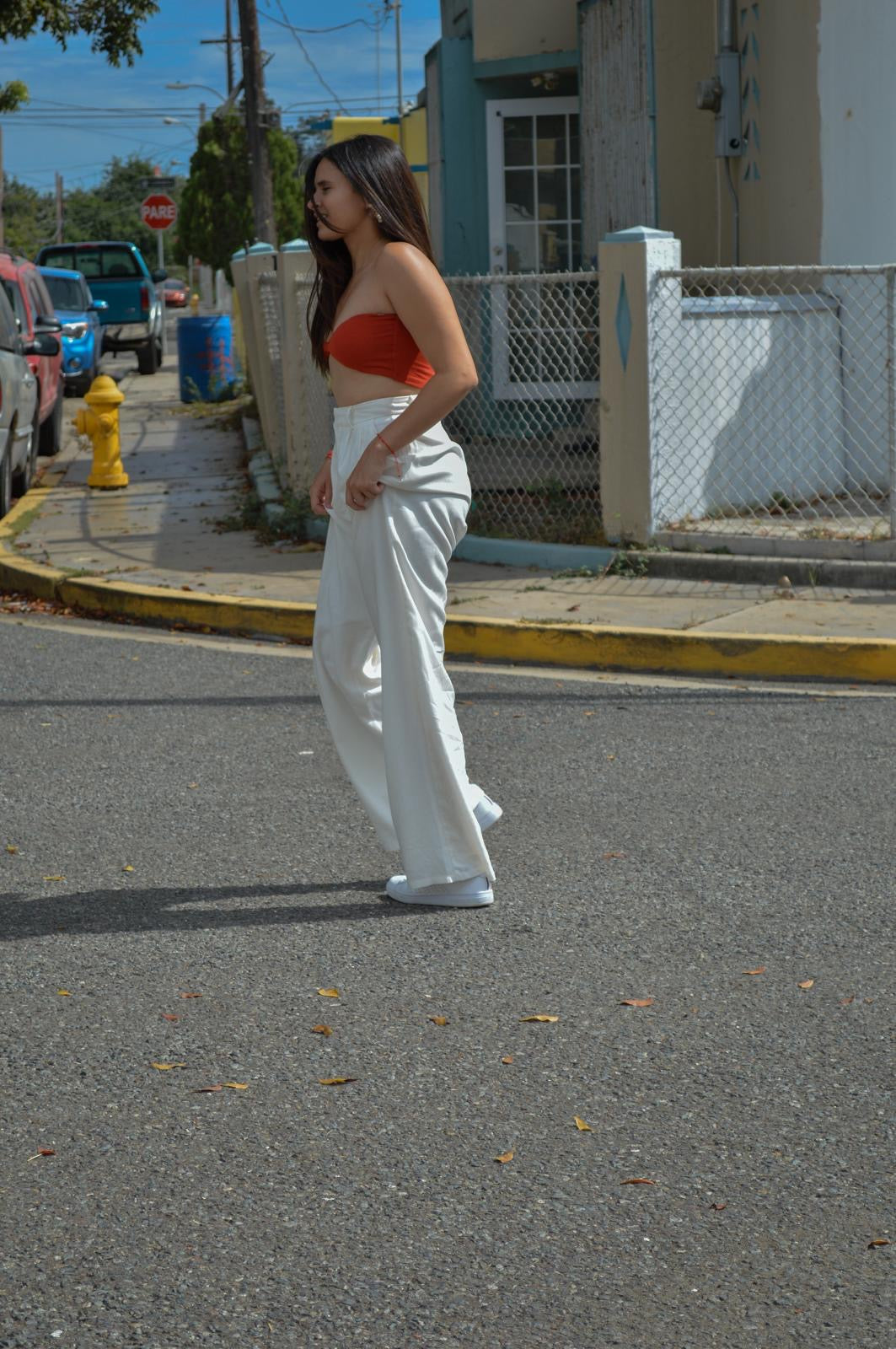 One Shoulder Twist Crop Top