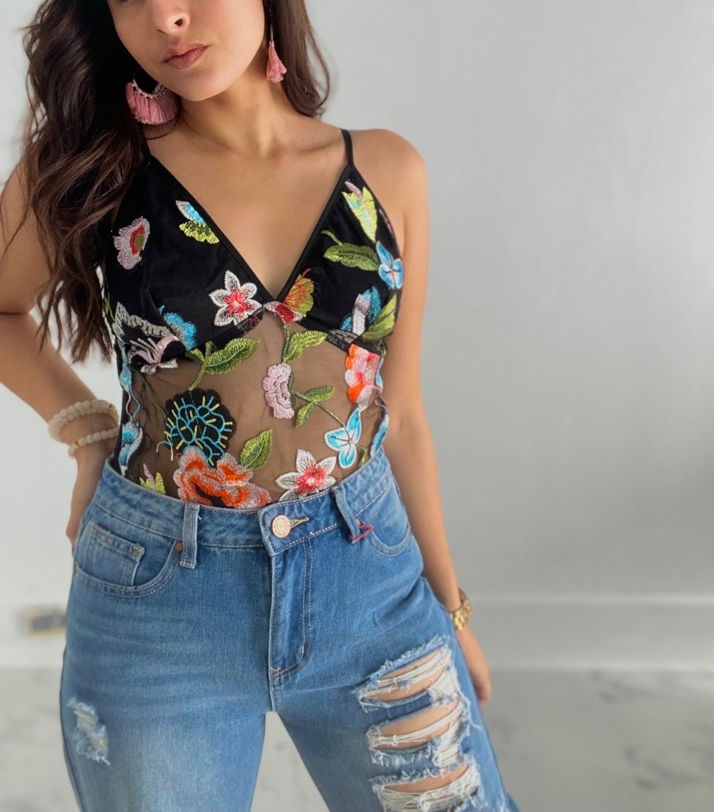 Embroidered Bloom Bodysuit